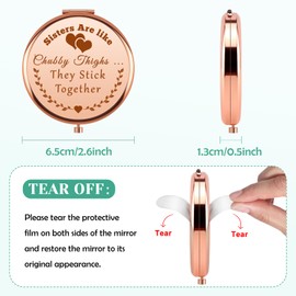 Sisters Gifts from Sister Makeup Mirror Friendship Gift for Women Best Friends Sister Birthday Gifts Compact Mirror Long Distance Friendship Gift for Soul Sisters Bestie BFF Female Pocket Mirrors