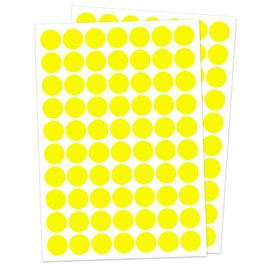 Ouzoustate 1" Yellow Dot Stickers 1050 PCS Round Circle Stickers Colored Coding Labels