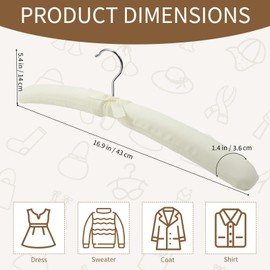 10 Pack Anti-Slip Padded Hangers, 17 Inch