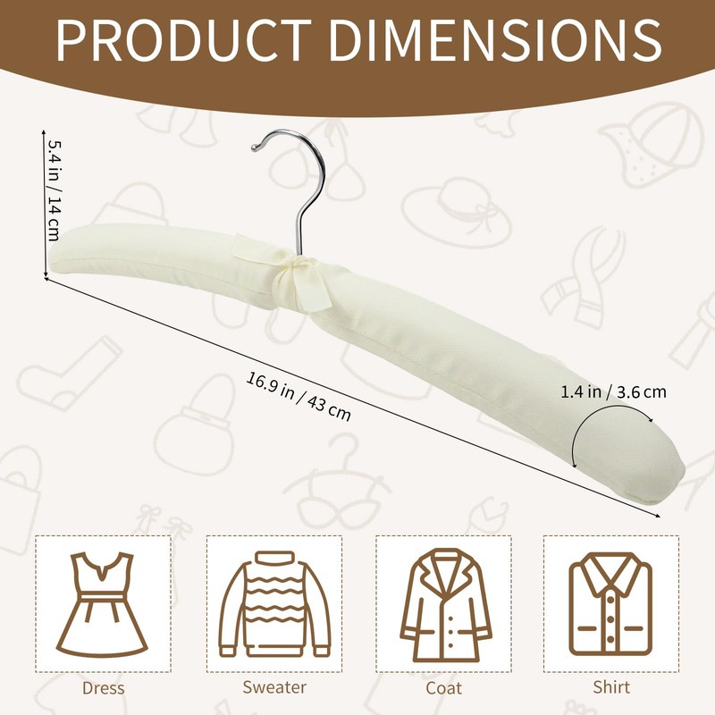 10 Pack Anti-Slip Padded Hangers, 17 Inch