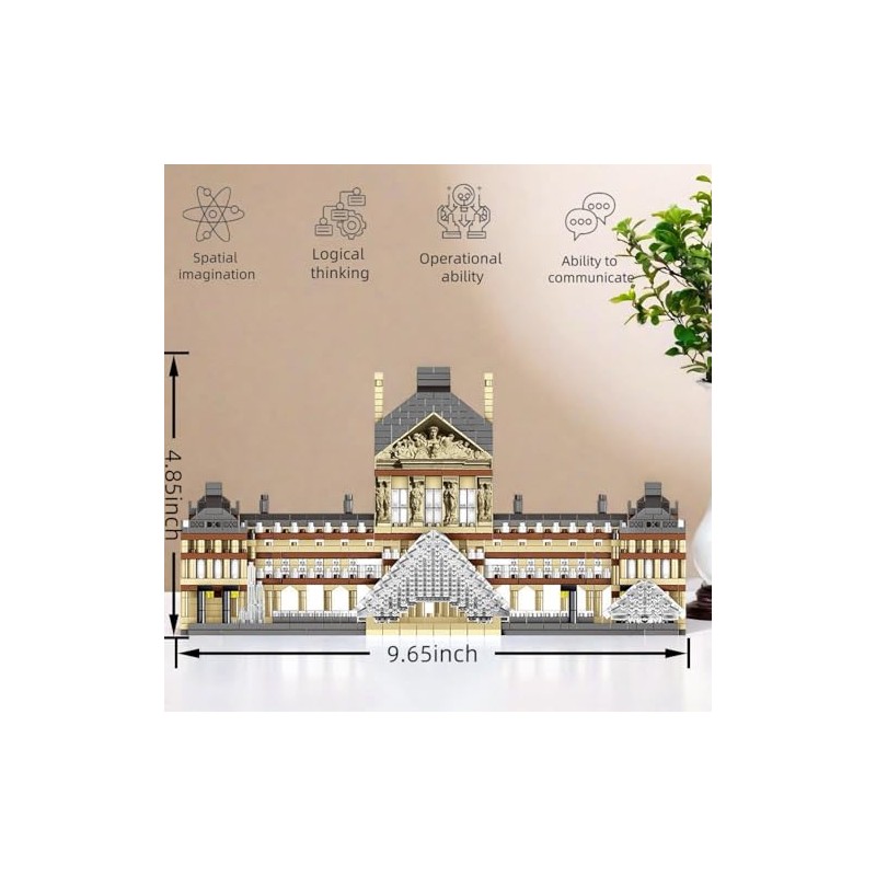 Architecture Louvre Micro Building Blocks Set（3377pcs） World Famous Landmarks Architecture