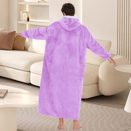 Gentlewarm Wearable Blanket Hoodie for Women and Men, Sherpa Fleece Wearable Blanket, Long Oversized Blanket Hoodie,Hooded Blanket With Sleeves and Giant Pocket