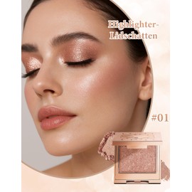 Erinde Single Glitter Eyeshadow, Highly Pigmented and Long-Lasting Eyeshadow, Soft Texture Makeup Palette, Metallic and Pearl Shine, Suitable for Any Occasion, 3.5 g #01