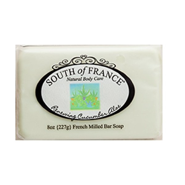 South of France Twin Pack French Milled Vegetable Soap, Cucumber Aloe, 8.5 Ounce