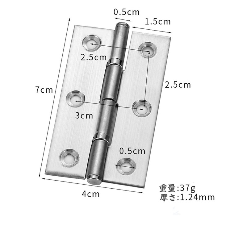 Stainless Steel Hinges Black 3-inch Stainless Hinges 6-Piece Set for