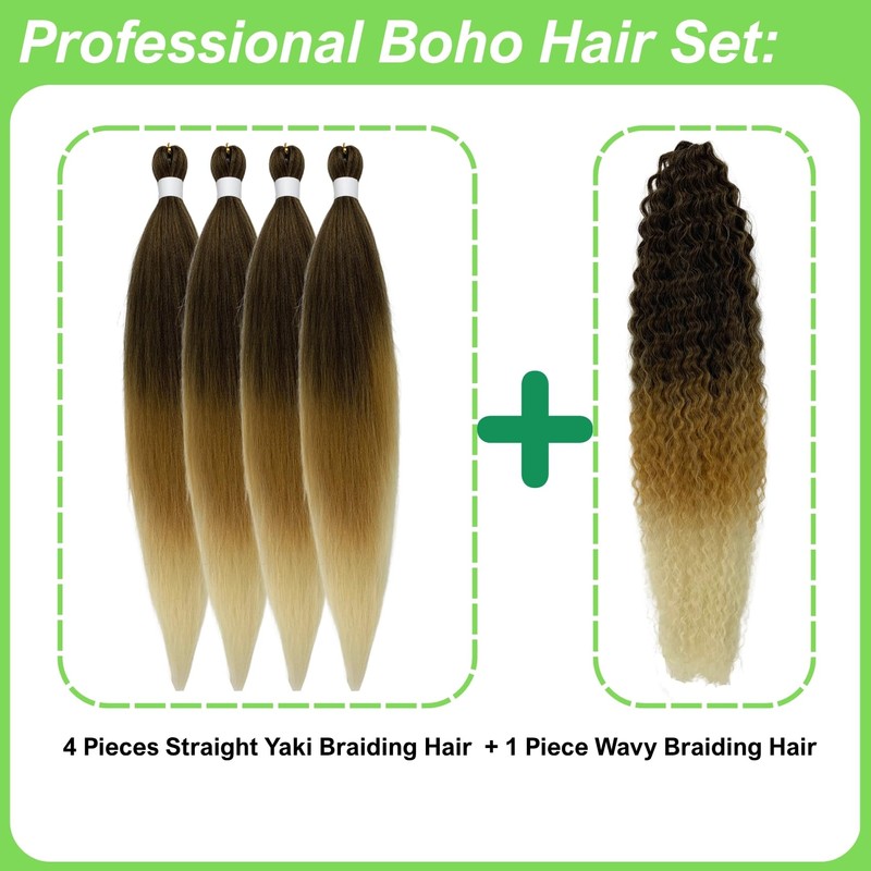 Marrone Bionda Treccia Capelli Pre Stretched Knotless Boho Treccia Capelli
