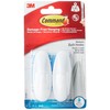 Command Designer Bath Hooks, Medium, White, 2-Hooks with Water-Resistant Strips