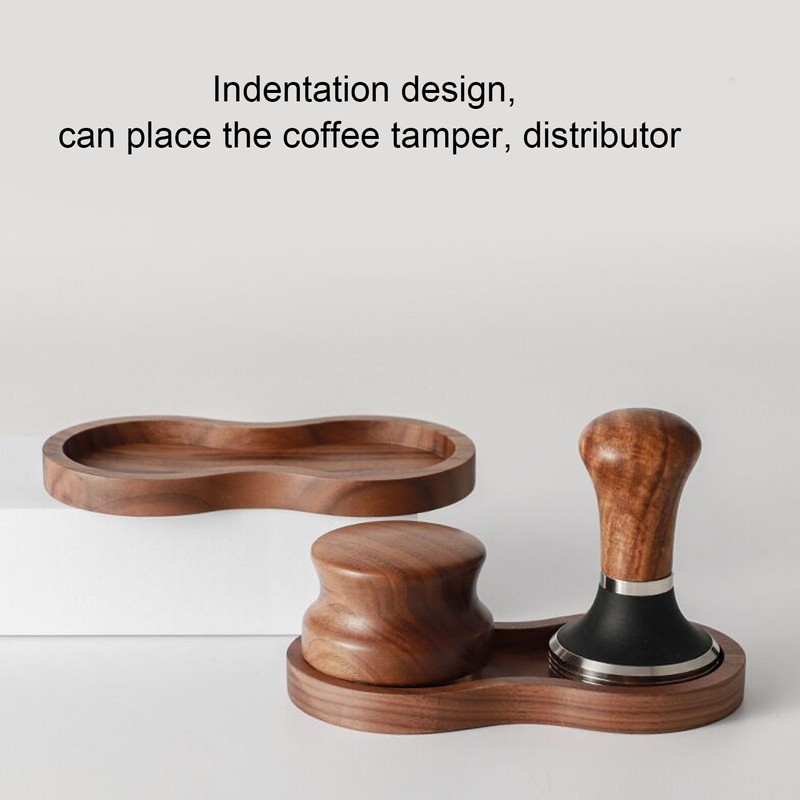 Coffee Hammer Tamping Kit Walnut Stainless Steel Tamper Distributor Set