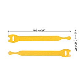 sourcing map Reusable Cable Ties 8 Inch Hook and Loop Cord Wraps Yellow Adjustable Strap 30pcs
