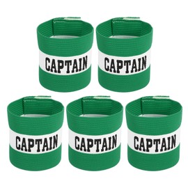 MECCANIXITY Soccer Captain Armband, Captain Arm Bands for Soccer Elastic Captain C Arm Band Sports Captain Armbands for Football Team Training Youth & Adult Green, Pack of 5