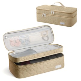 EPEDAL24 Dual Layer Travel Carrying Case, Quilted Shark Flexstyle Carrying Case for Revlon One-Step Hair Dryer/Hot Tool/Styler/Stylist, Compatible with Shark FlexStyle Attachments (Bag Only) Khaki