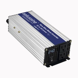 Aeliussine 1200W Pure Sine Wave Inverter-24V DC to 110V 120V AC Power Converter with 2 AC Outlets, 24 Volt Power Inverter for Truck, Rv, Camping, Home, Emergency Power
