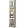 oneinmil Tall Narrow Bookshelf, 6-Tier Cube Display Rack, Modern Corner