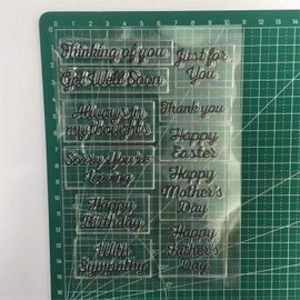 arriettycraft Sentiment Happy Easter Mother's Day Father's Day Happy Birthday Just for You with Sympathy Clear Stamps for Cards Making Decoration Clear Stamps and DIY Scrapbooking