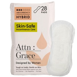 Attn: Grace Hybrid Incontinence Pads for Women, 28-Pack - High Absorbency, Breathable, Plant-Based - Incontinence Pads for Light Bladder Leaks & Sensitive Skin
