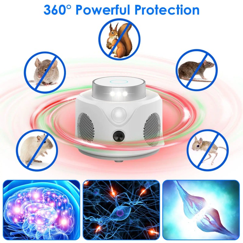 360-Degree Ultrasonic Indoor Pest Control Repellent Mice Rat Squirrel Chaser