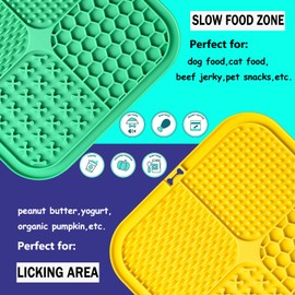 Kwispel Dog Licking Mat, 3 Pcs Large Licking Mat for Dogs with Suction for Anxiety, Peanut Butter Dog Licking Mat Slow Feeder Dispensing Treater Lick Pad for Dogs Cats Grooming Bathing and Training
