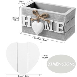 Coasters for Drinks, Wooden Heart Coasters Set of 6 Farmhouse Coasters with Holder Funny Coasters for Coffee Table Protection Housewarming Gifts for New Home Decoration, 4 Inch (Grey,Home)