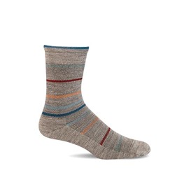 Sockwell Men's Herringbone Stripe Crew Sock, Lt. Grey - L/XL