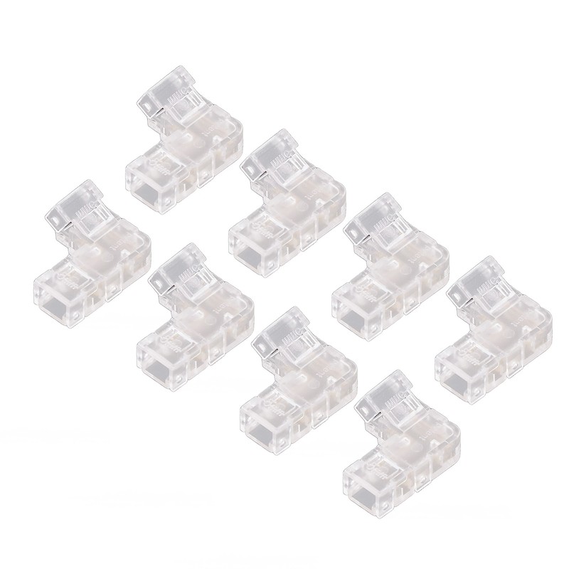 8Pcs 2 Pin 5mm COB LED Strip Light Connectors L