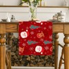 CJWLKJ Linen Christmas Table Runner 72 Inches Long, Red Santa