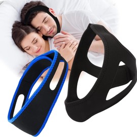 Anti Snoring Device,2Pcs Anti Snoring Chin Strap Adjustable Snoring Reduction Stop Snoring Device Snoring Solution Comfortable Snoring Aids Enhanced Night Sleep for Men Women