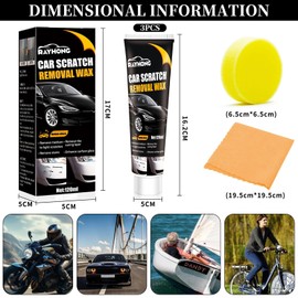 Hengrongshen 3er-Pack Reparaturpaste für Autolackkratzer, Car Scratch Remover, Lack Kratzer Entferner Beseitigt Kratzer, Schrammen und Farbspuren aus Glanz und Metallic Lacken