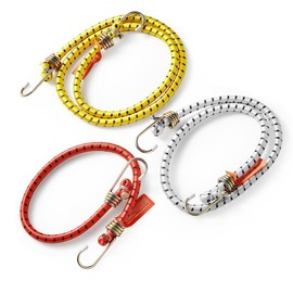 Dekton 3PC Assorted Heavy Duty Bungee Cord Set | Ideal for Securing Luggage, Home, Garage, Workshop & Camping | Heavy Duty Zinc Plated Steel Hooks | Versatile for General Use | Durable Construction