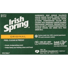Irish Spring Original Deodrant Soap Unisex Soap, 3.75 Oz Bars, 8-Count
