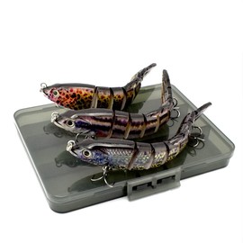 ODS Fishing Lure Lifelike Loach Bait Multi Jointed Swimbait Tackle Kit with Fishing Hooks for Freshwater Saltwater