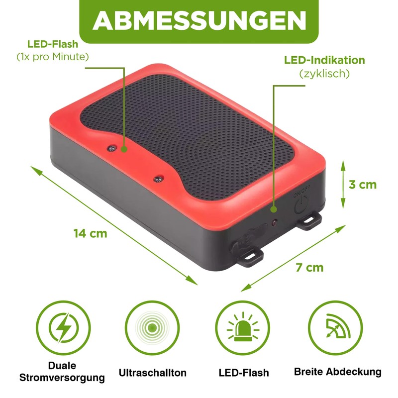 ISOTRONIC Marten deterrent flash with light, LED flash light function