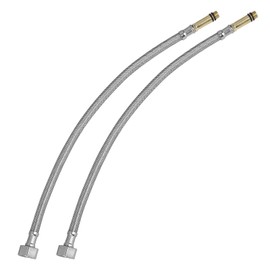 2 Pack Flexible Tap Connector Stainless Steel Tap Flexible Hose Braided Pipe Connector M10 (10mm) x 1/2" 400mm Long for Kitchen and Bathroom Sink, Hot and Cold Water Supply