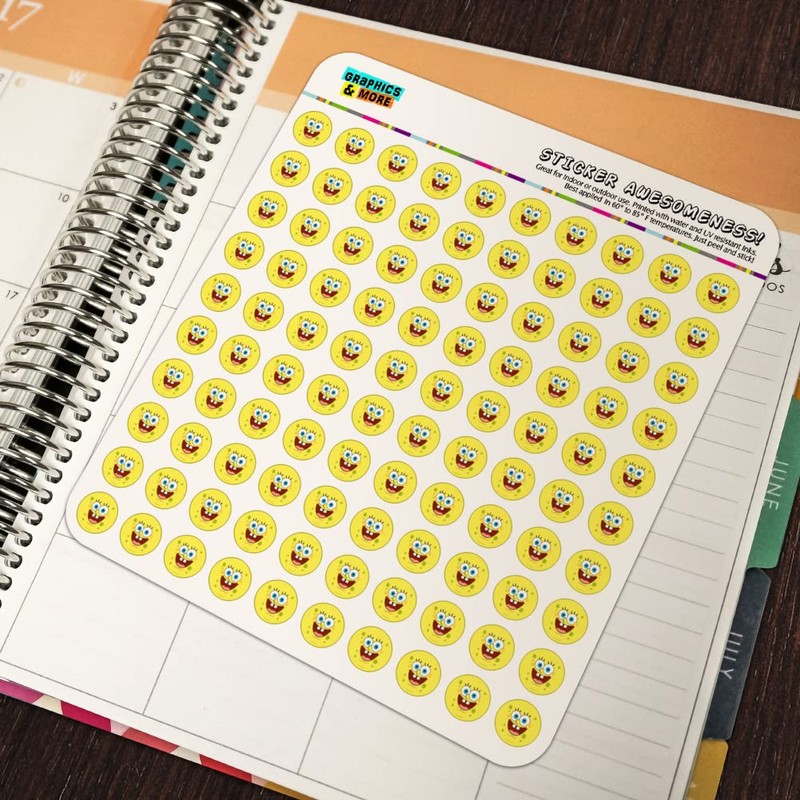 Spongebob Goofy Smile Face Planner Calendar Scrapbooking Crafting Stickers