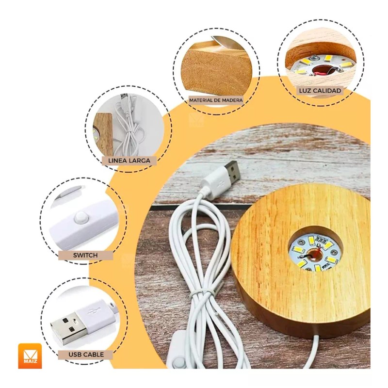 Maíz Lampara Bola Cristal 3d Planeta Saturno Led Noche Nocturna