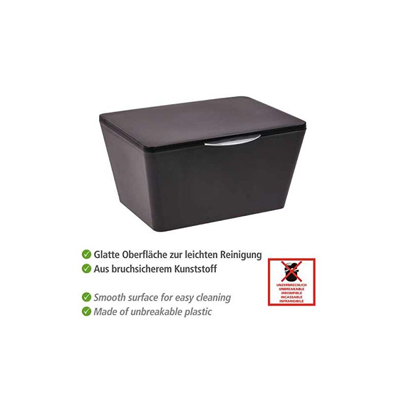 Wenko Brasil Storage Basket / Storage Box with Lid, 15.5
