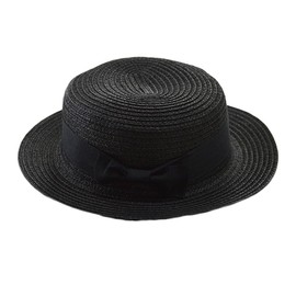 CLARAH wh170312201 Women's Straw Hat, Cankan Hat, Folding, Sun Protection, Poss, Black