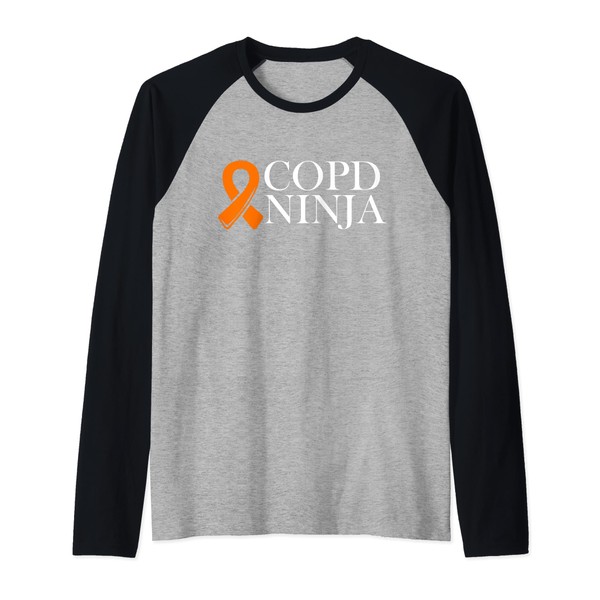COPD Ninja Lung Disease Fighter Awareness Support Crew Raglan Baseball