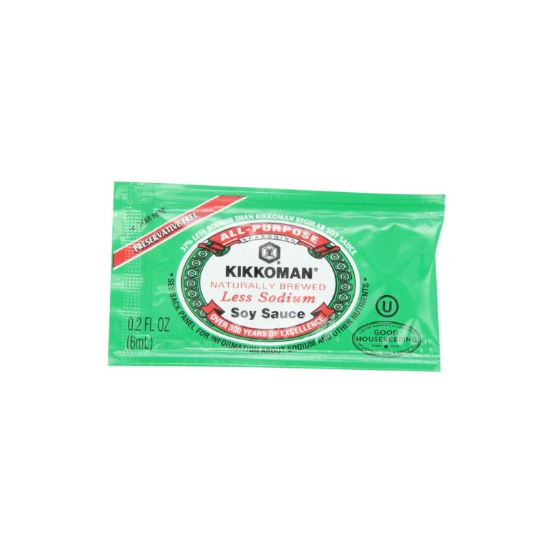 Kikkoman Less Sodium Soy Sauce Packets, 0.2 Fl Oz (Pack