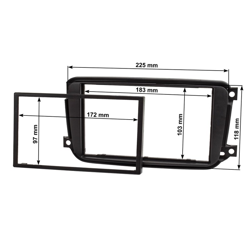 Double DIN Radio Faceplate Set for Smart Fortwo 451 Facelift
