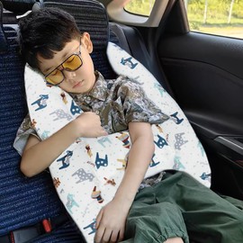 Car Travel Pillow Kids Adults Car Seat Head Neck Support Pillow Soft Head Body Car Seat Belt Pillow Cushion Safety Strap Cover Aircraft Car Headrest Travel Sleeping Pillow For Car Seat Airplane Train