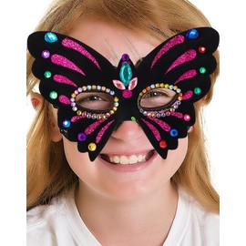 RICHNESS Butterfly Masks for Kids Make Your Own Kids Butterfly Costume Masks with Self-Adhesive Jewels Fun Birthday Party Activities pack of 12