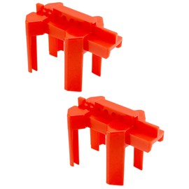 QWORK Small Ball Valve Lockout, 2 Pack Adjustable Ball Valve Lockout Device, for 1/2"-2-1/2" Outside Pipe Diameter, Industrial Faucet Handle Locks, Red