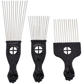 Taicols Peine de pelo afro 3 piezas Peine Para El Cabello Peine Afro Mens Peines Soporte Para El Cabello Para Hombres Peine De Metal Para El Cabello Afro Pick Peine Para Con Pick Teasing Hair Comb