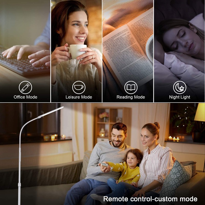 NXONE Led Floor Lamp,Modern Reading Adjustable Standing Height 4 Colors
