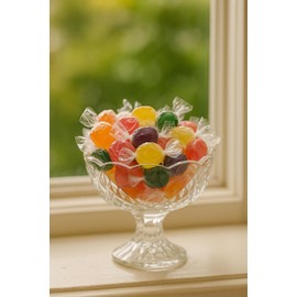 Assorted Fruit Buttons – Classic Hard Candy in a Rainbow of Fruity Flavors, Individually Wrapped, Bulk Old-Fashioned Sweets – 2 lb Bag