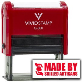 All Quality Made by Skilled Artisans Self-Inking Rubber Stamp | Handcrafted Products (Red Ink) - Q-300