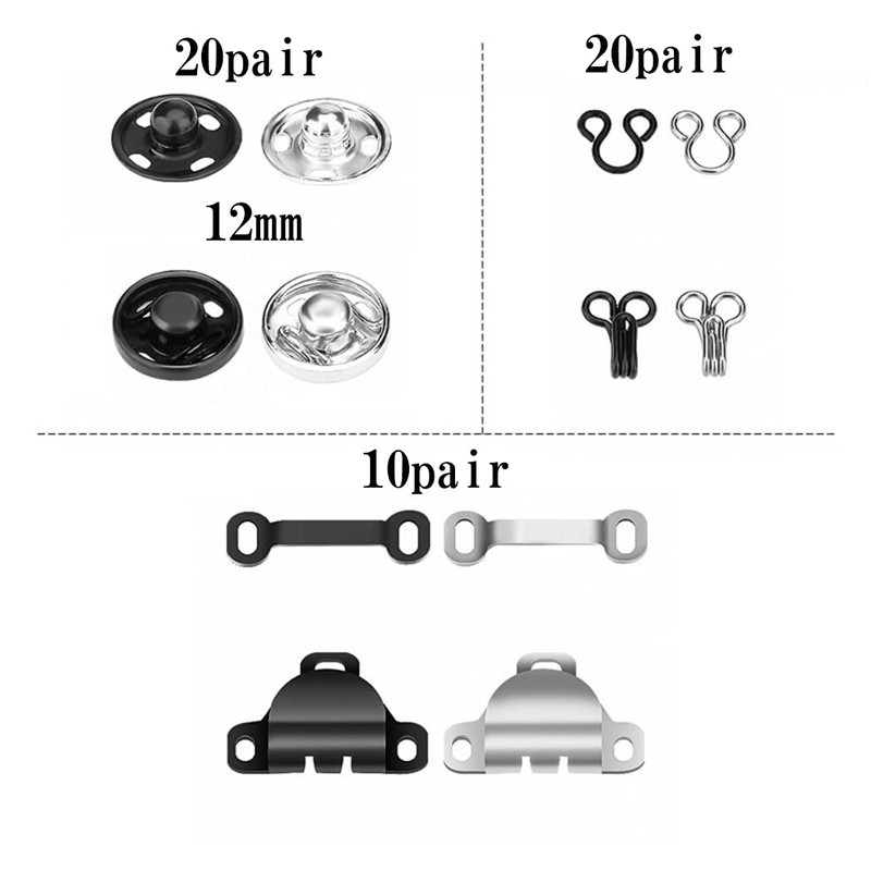 HappyHome Spring Hook, Thin Hook, Snap Button, Sewing Kit, Metal