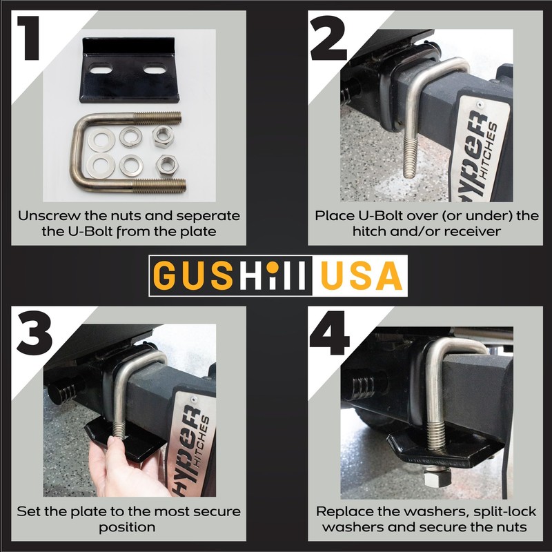 GusHill USA GH22327 Heavy-Duty Stainless Steel Hitch Tightener, Fits 1