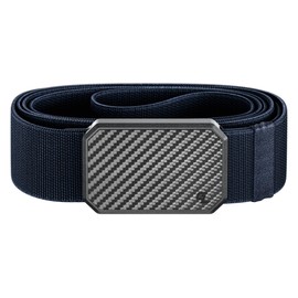 Groove Life Groove Belt OG Carbon Fiber/Abyss Navy - Stretchable Nylon Men's Belt with Magnetic Buckle – Adjustable, Comfortable, Work, and Everyday Wear – Size Medium (33-36")