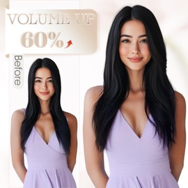 Elailite Real Hair Bonding Extensions, 1 g/strand, 55 cm, #1 Black, U-Tip Hair Extensions, Keratin, 100 Strands, 100 g